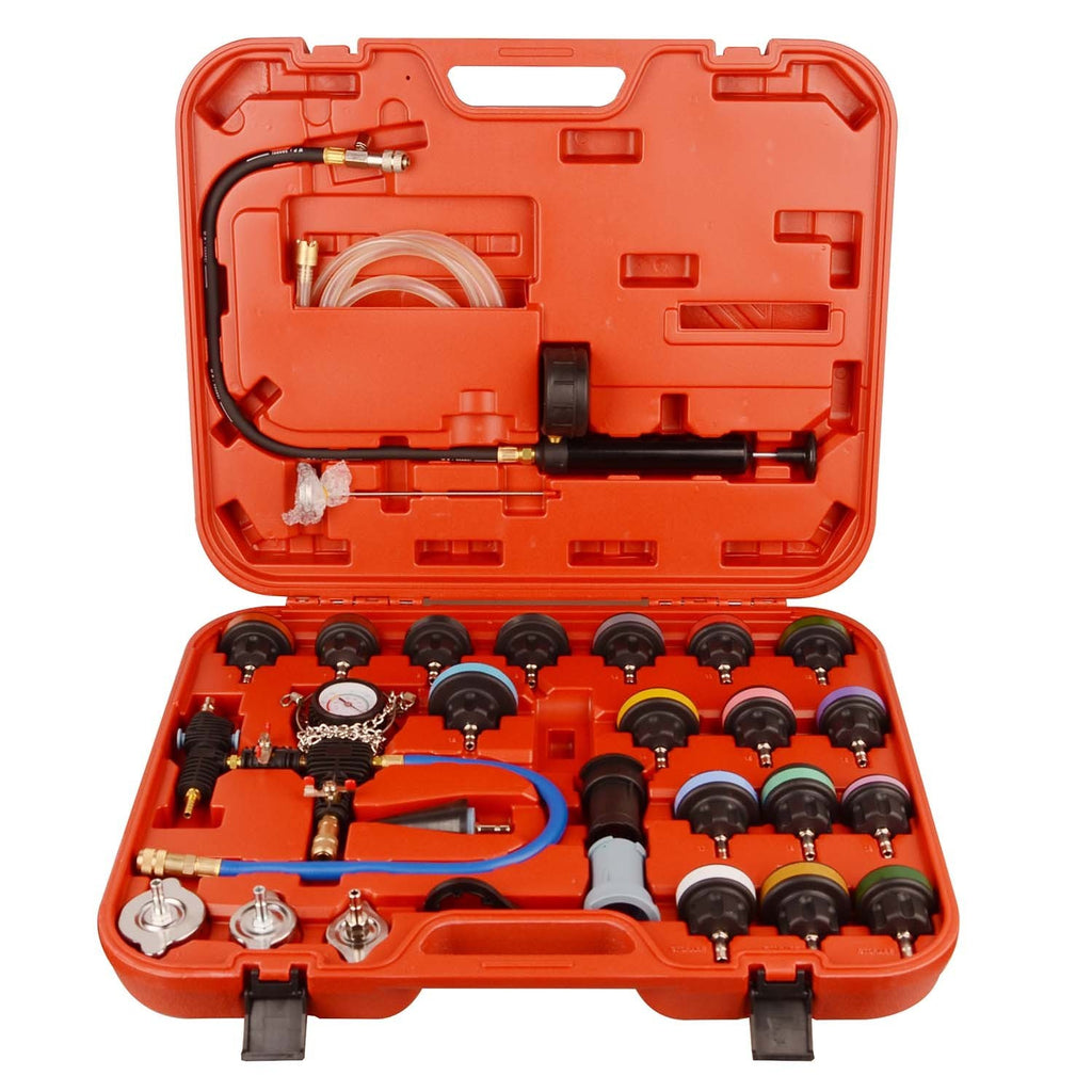 28pcs Radiator Pressure Tester Coolant Purge Refill Vacuum Cooling System Kit UK