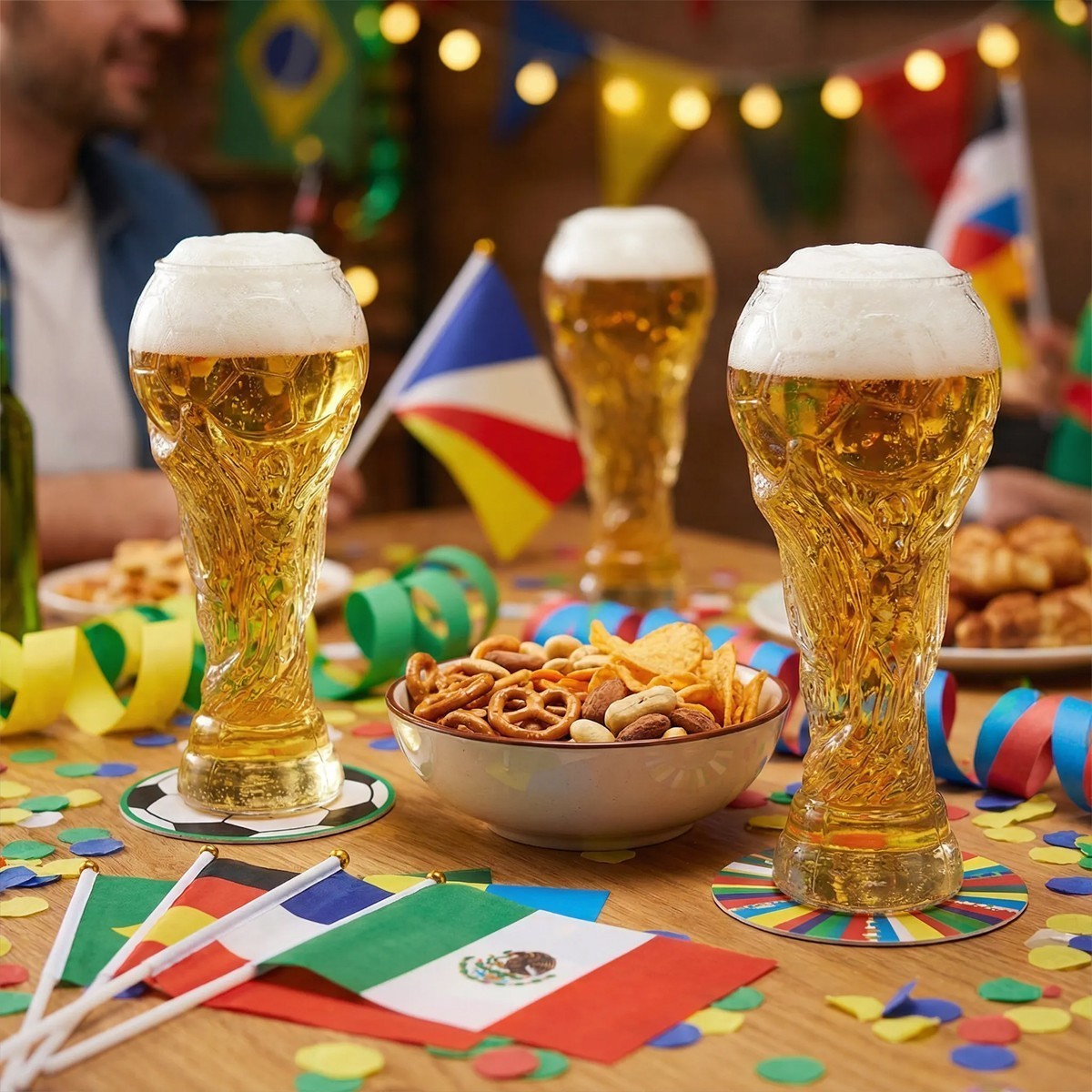 450/600/800ml Football Trophy Beer Glass Cup World Cup Shape Drinking Mug Clear