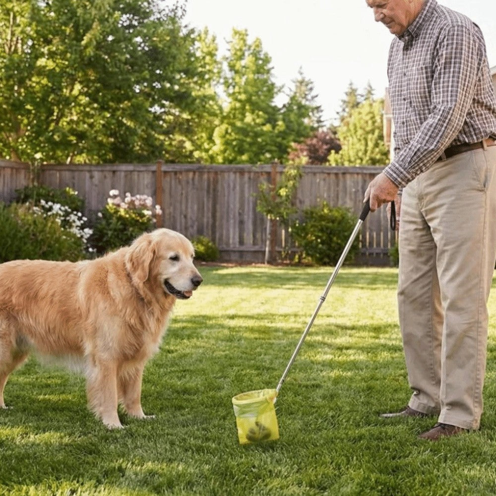 Foldable Pet Poop Scooper Non-Contact Portable Dog Poop Catcher Extendable