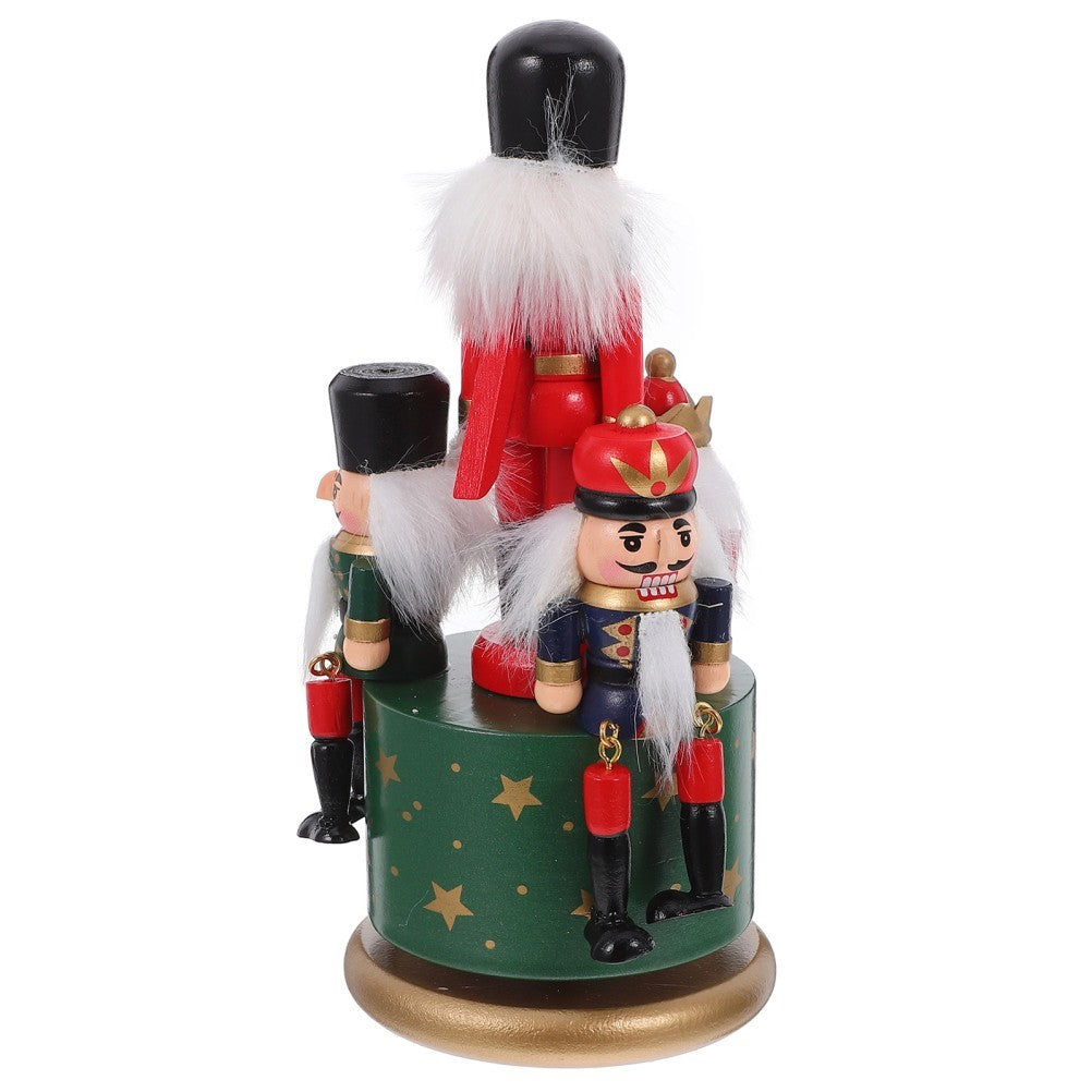 Nutcracker Themed Rotating Music Box Handmade Xmas Ornament Holiday Gift Decor