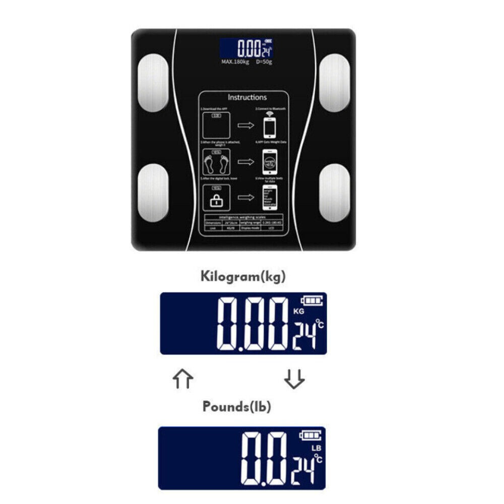 Bathroom Scales for Body Weight Digital Smart Bluetooth 180KG Weighing Scale BMI