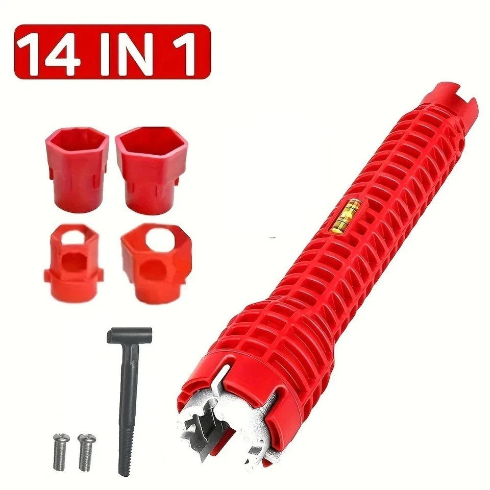 14 IN 1 Faucet Sink Wrench Plumbing Tools Pipe Tap Spanner For Bathroom Kitchen