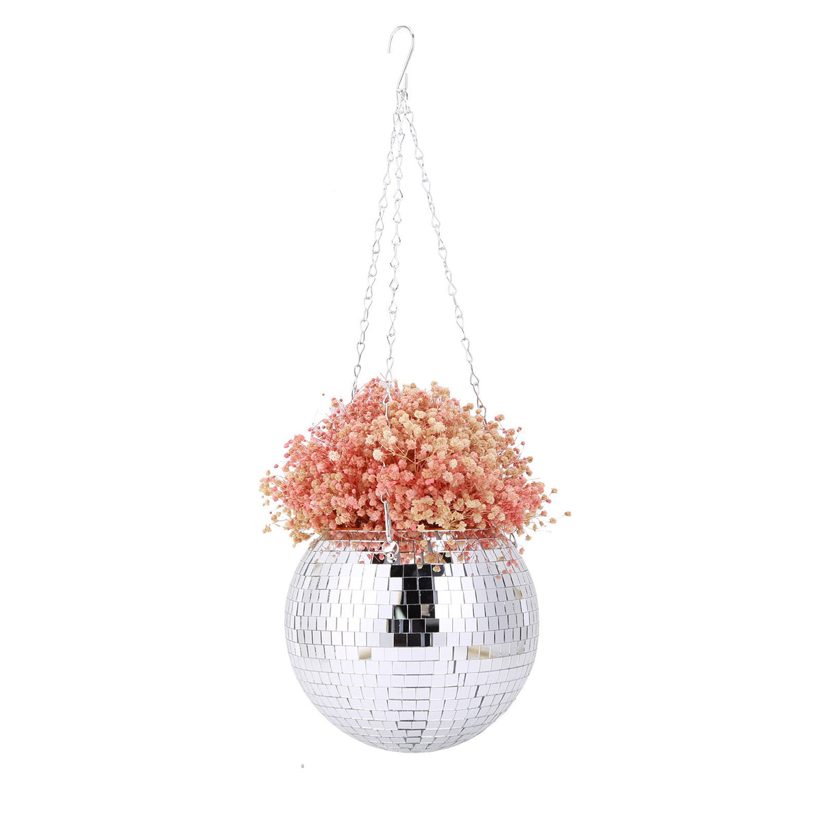 Disco Ball Shaped Hanging Planter Wall Flower Basket