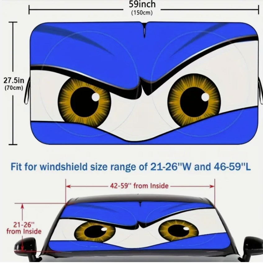 Cartoon Eye Visor Car Windshield Sun Shade SUV Auto Front Window Shield Cover UK