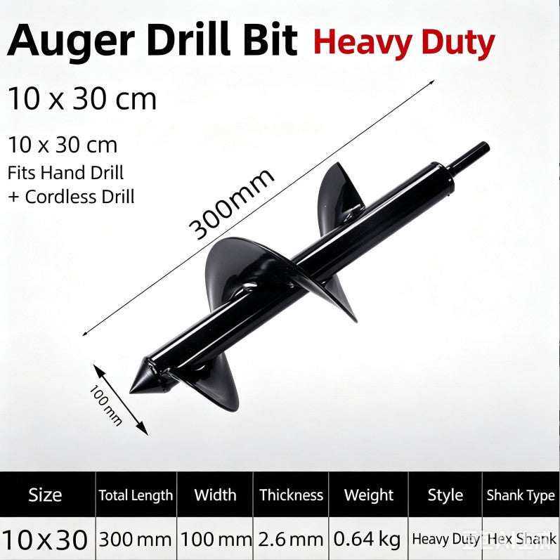 Garden Post Hole Digger Auger Bit Spiral Drill Bit Fence Yard Planting Tool