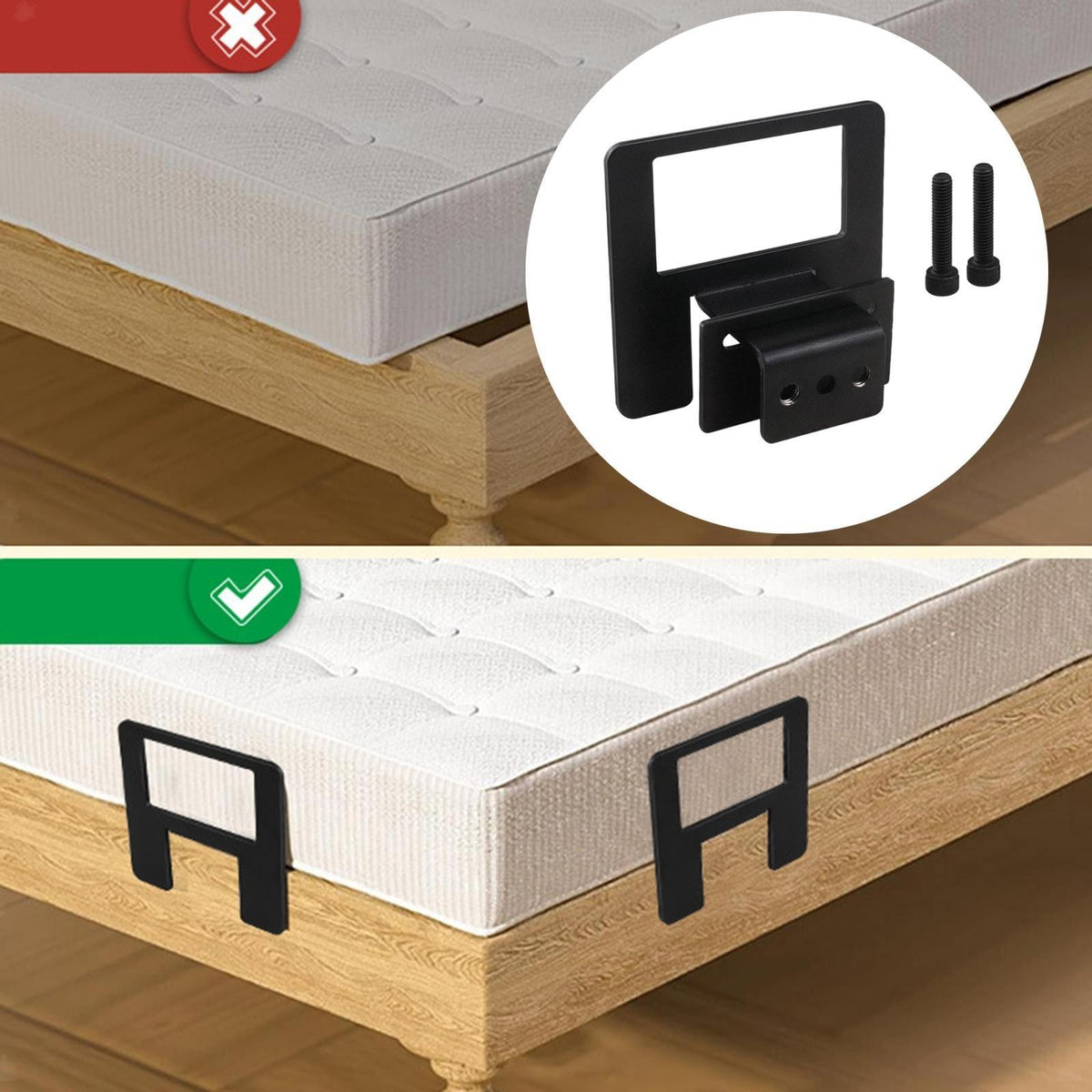 Mattress Gripper Heavy Duty Anti Slide Bracket Prevent Mattress Slipping Bed