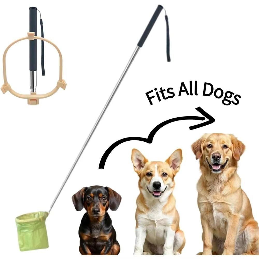 Foldable Pet Poop Scooper Non-Contact Portable Dog Poop Catcher Extendable