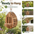 1x Butterfly House for Outside Teardrop-Shaped Wooden Butterfly Habitat & Feeder