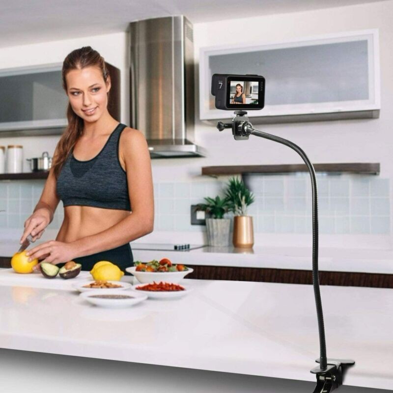 25 Inch Webcam Stand Flexible Desk Mount Clamp Gooseneck Stand