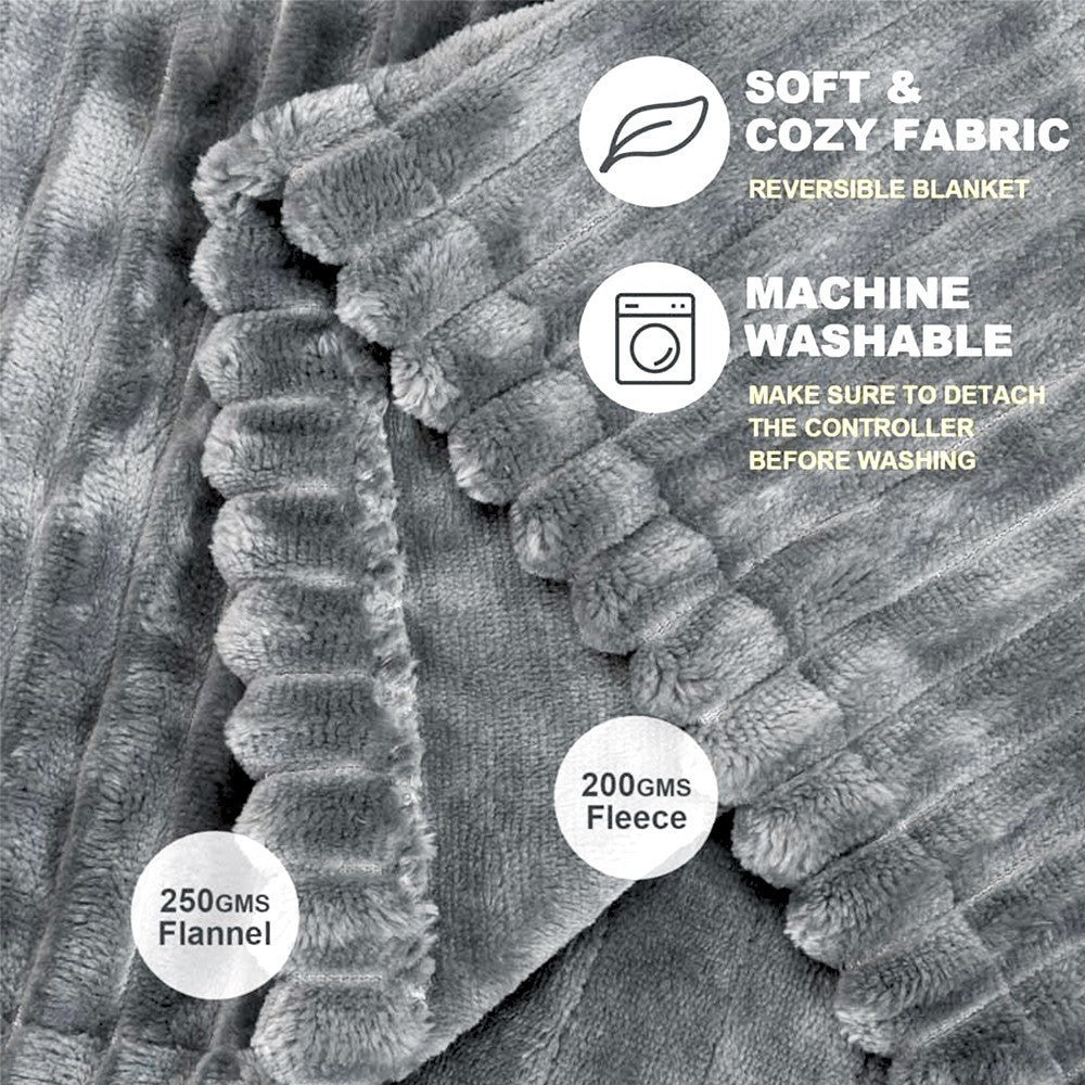 Electric Blanket Heated Throw Over Luxurious Fleece Washable Digital Controller