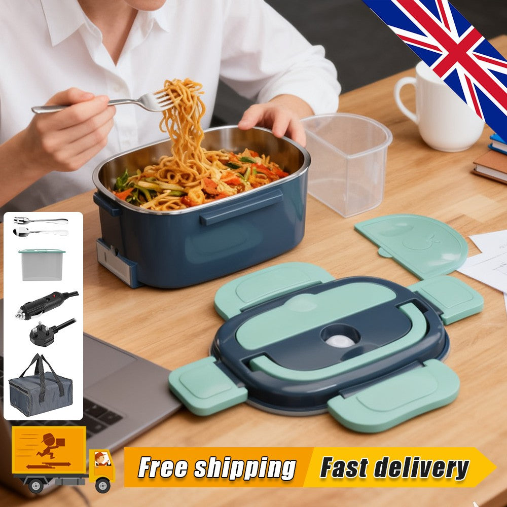 Electric Lunch Box Food Warmer 100W Heated Lunch Box 12V 24V Home Car Truck