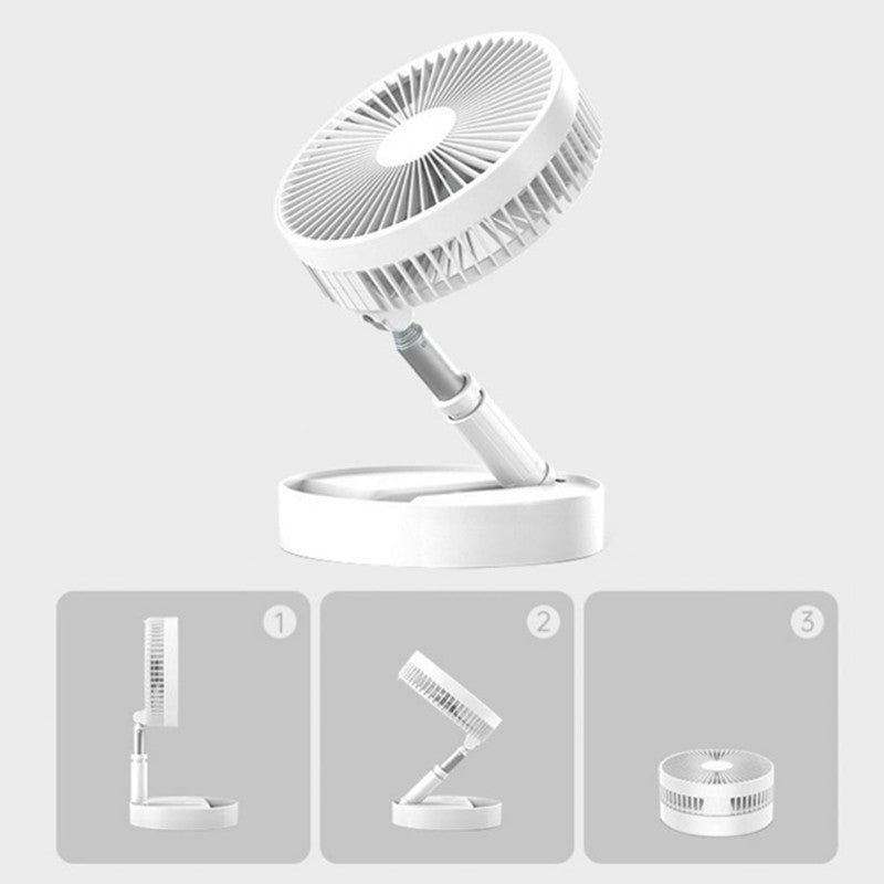 Portable Rechargeable Cordless Fan USB Telescopic Folding Wireless Cooling Fan