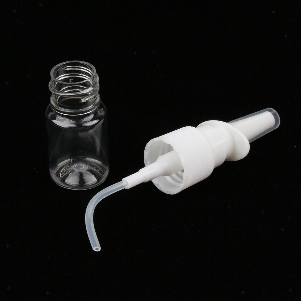 100Pcs 5ml  Empty Nasal Pump Spray Plastic Bottle Refillable White Fine Mist UK