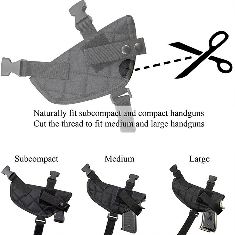 Tactical hand gun shoulder holster black under arm double soft pistol holster@