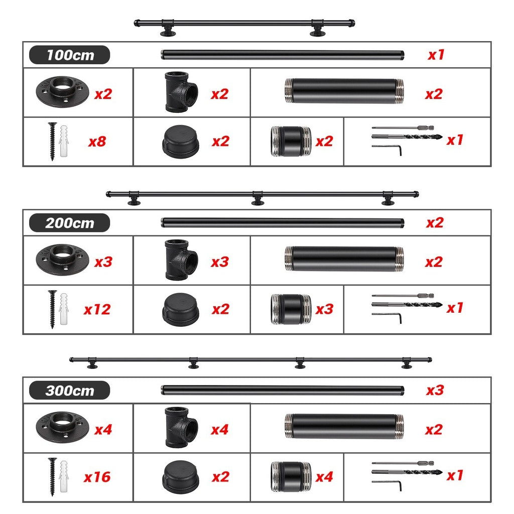 Industrial Pipe Stair Handrail Wall Mounted Grab Rail Staircase Banister Support