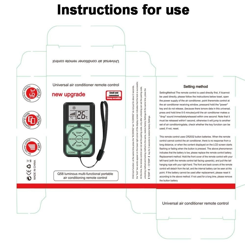 Universal Air Conditioner Remote Control