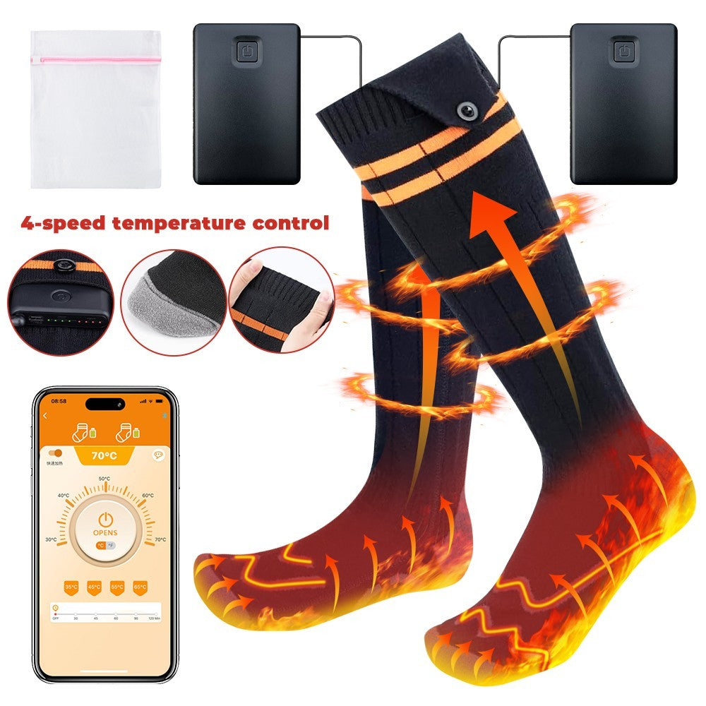 Electric Heated Socks Rechargeable W/ 10000mAh Battery Unisex Winter Foot Warmer