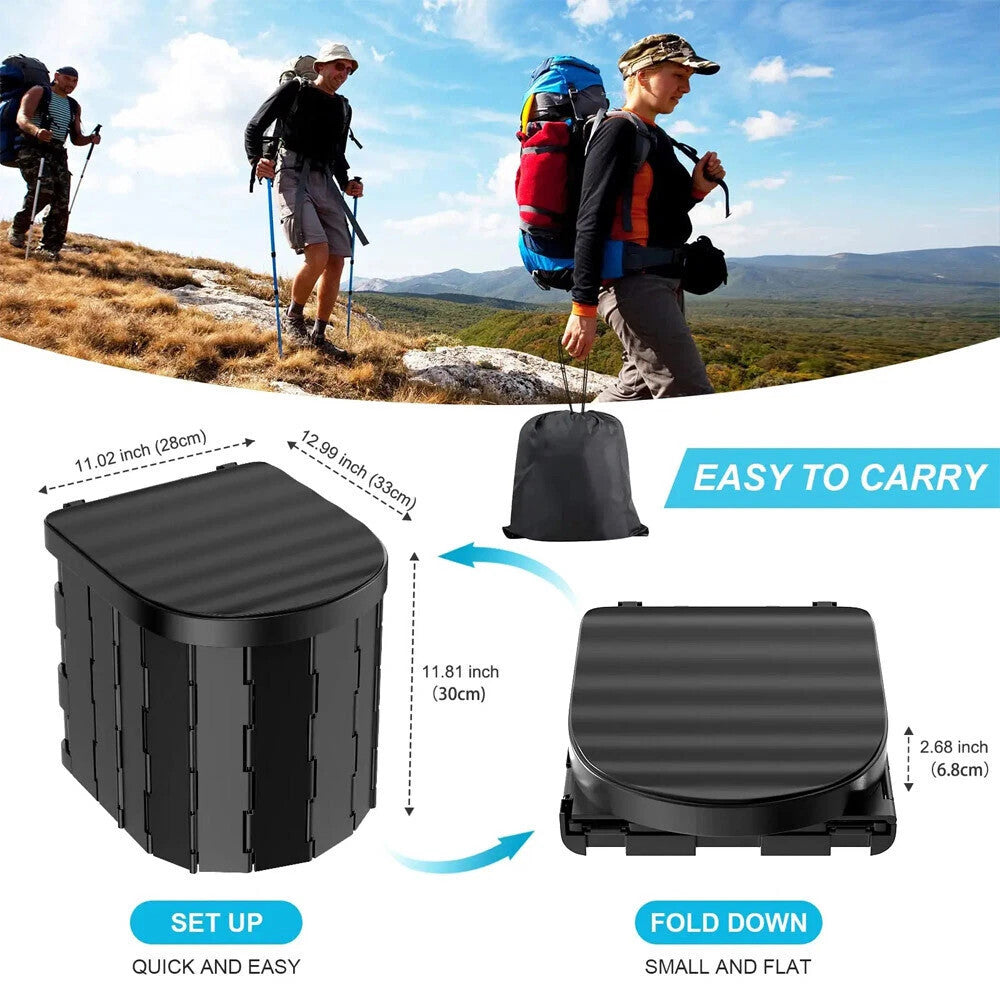 Folding Portable Camping Toilet Car Emergency Portable Travel Commode UK FAST