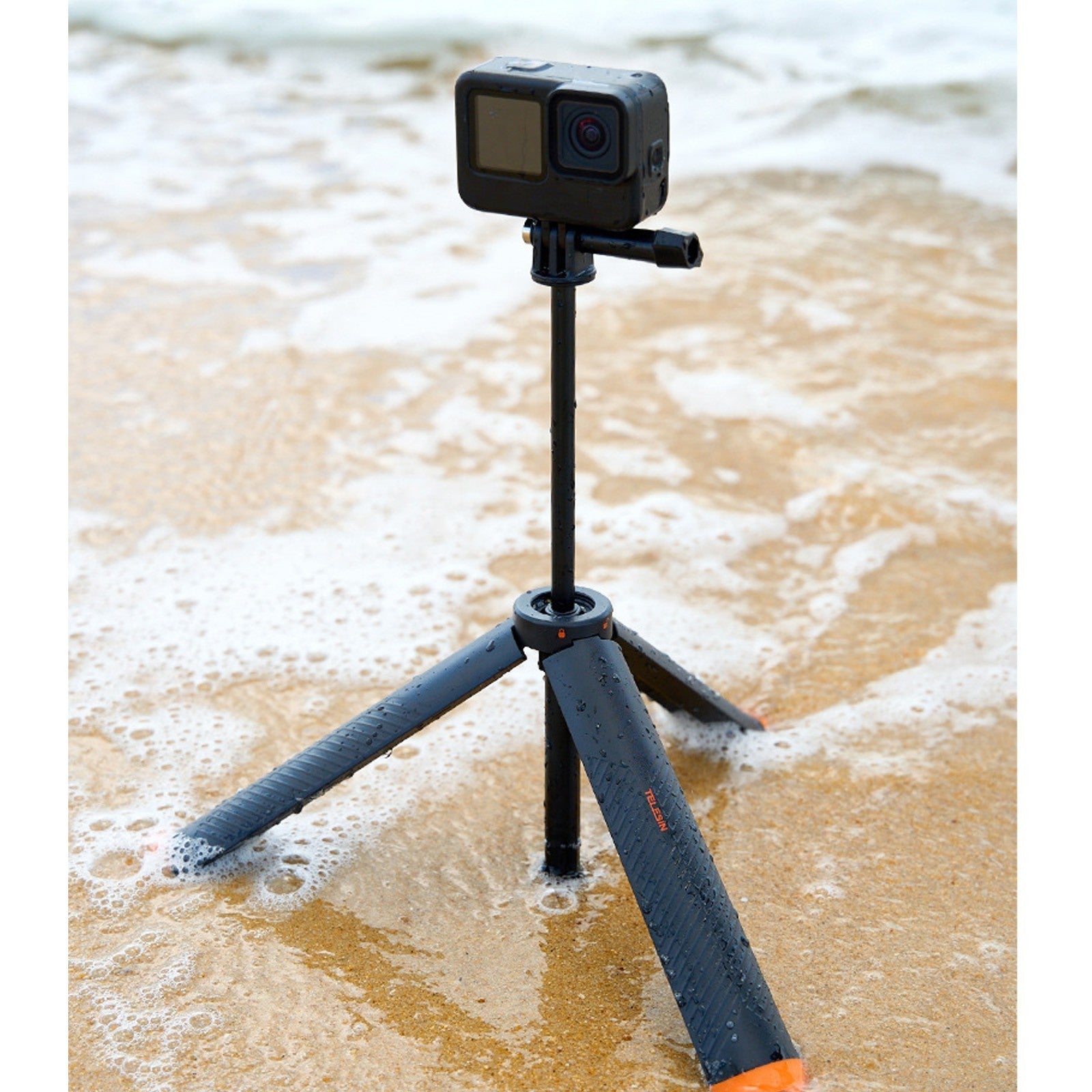 TELESIN 4 in 1 Floating Hand Grip Tripod Selfie Stick for GoPro Hero 13 12 11 10