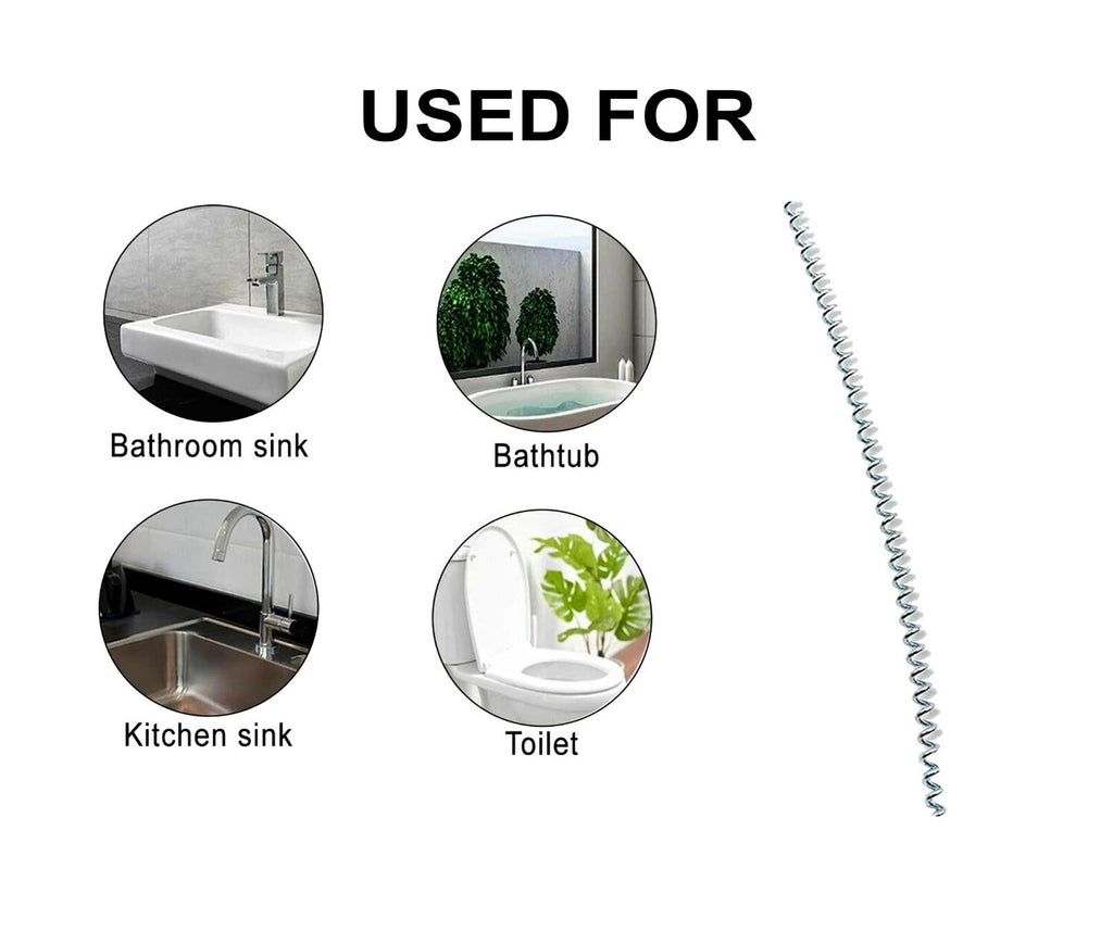 Flexible Drain Unblocker 3M Long Rod Unclog Sink Toilet Cleaner Snake Spring