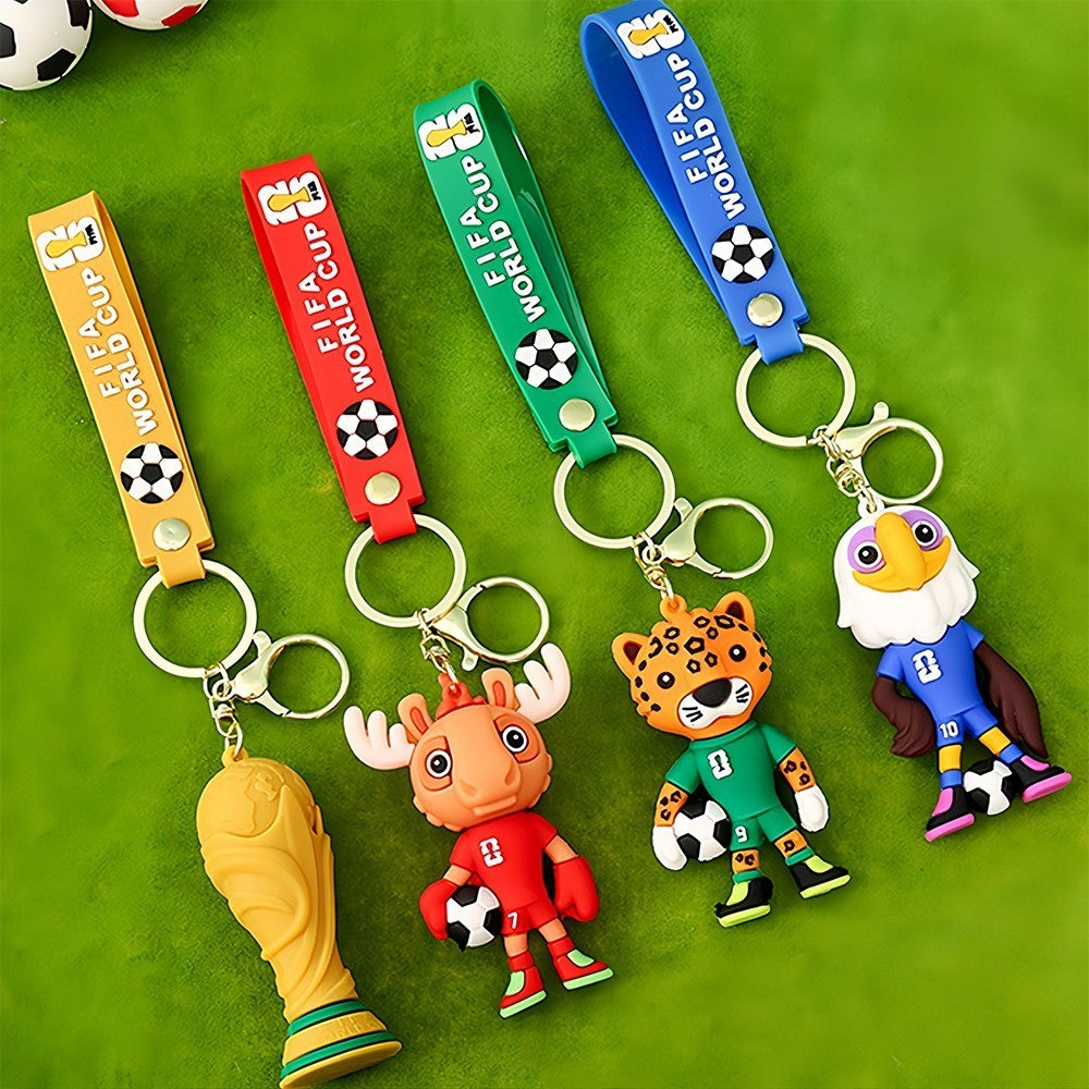 4 Pack Mascot 2026 World Cup Keychain Football Keychain Mascot Memorabilia