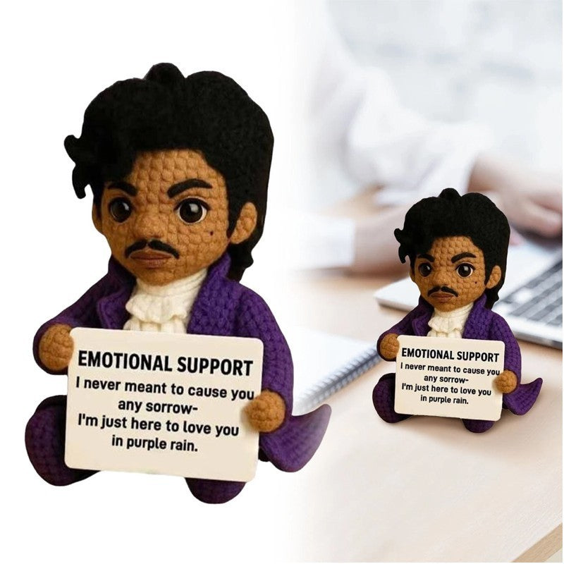 Crochet Emotional Support Dolls Positive Prince Dolls Handmade Knitted Xmas Gift
