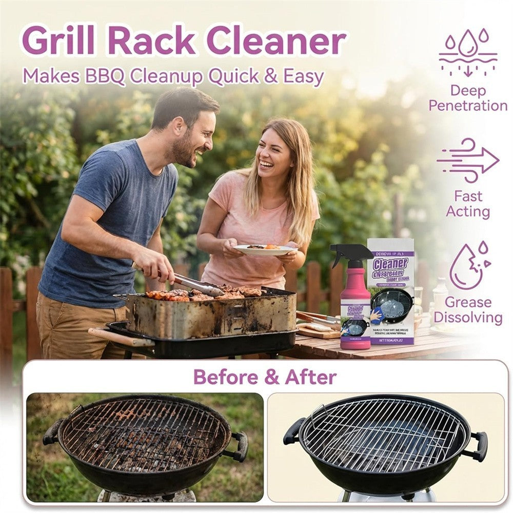 Grill Degreaser Spray Extra Fast-Acting Heavy-Duty BBQ Cleaner for Greasy Grates