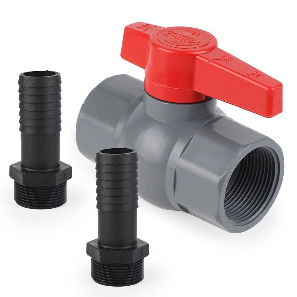 Dependable PVC Ball Valve with Barbed Hose Connector for Leak Free Operation