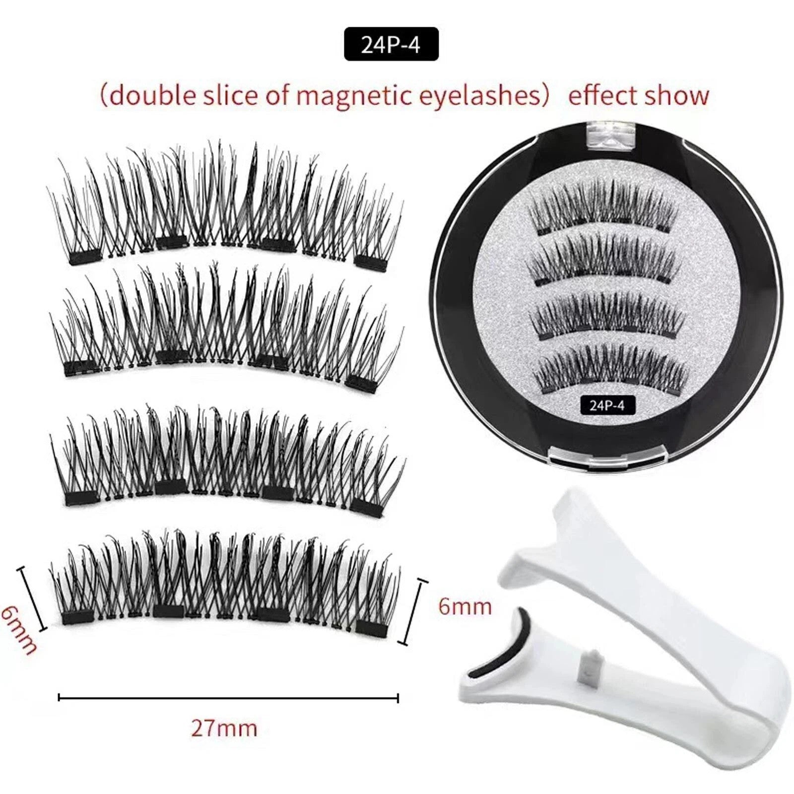 Reusable Natural Magnetic Eyelashes with Applicator No Glue Needed Lashes Kit
