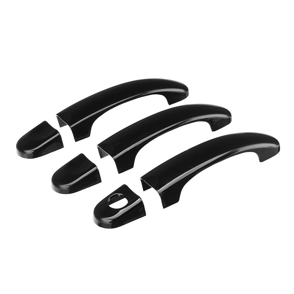 GLOSS BLACK DOOR HANDLE COVERS TRIM FOR VW TRANSPORTER T5 T6 CARAVELLE CADDY VAN