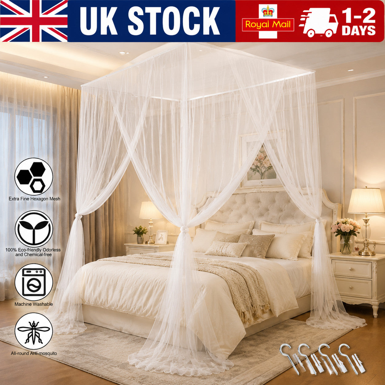 Mosquito Net for Double Bed 4 Corner Post Elegant Mosquito Net Bed Canopy
