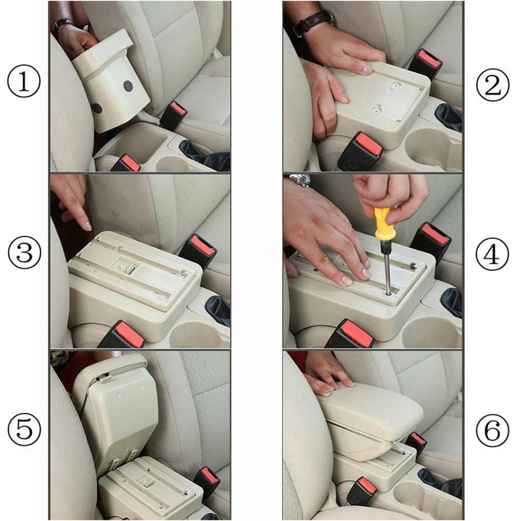 For VW Mk5 Polo 6R 2010-2017 Dual Layer Armrest Car Central Storage Box