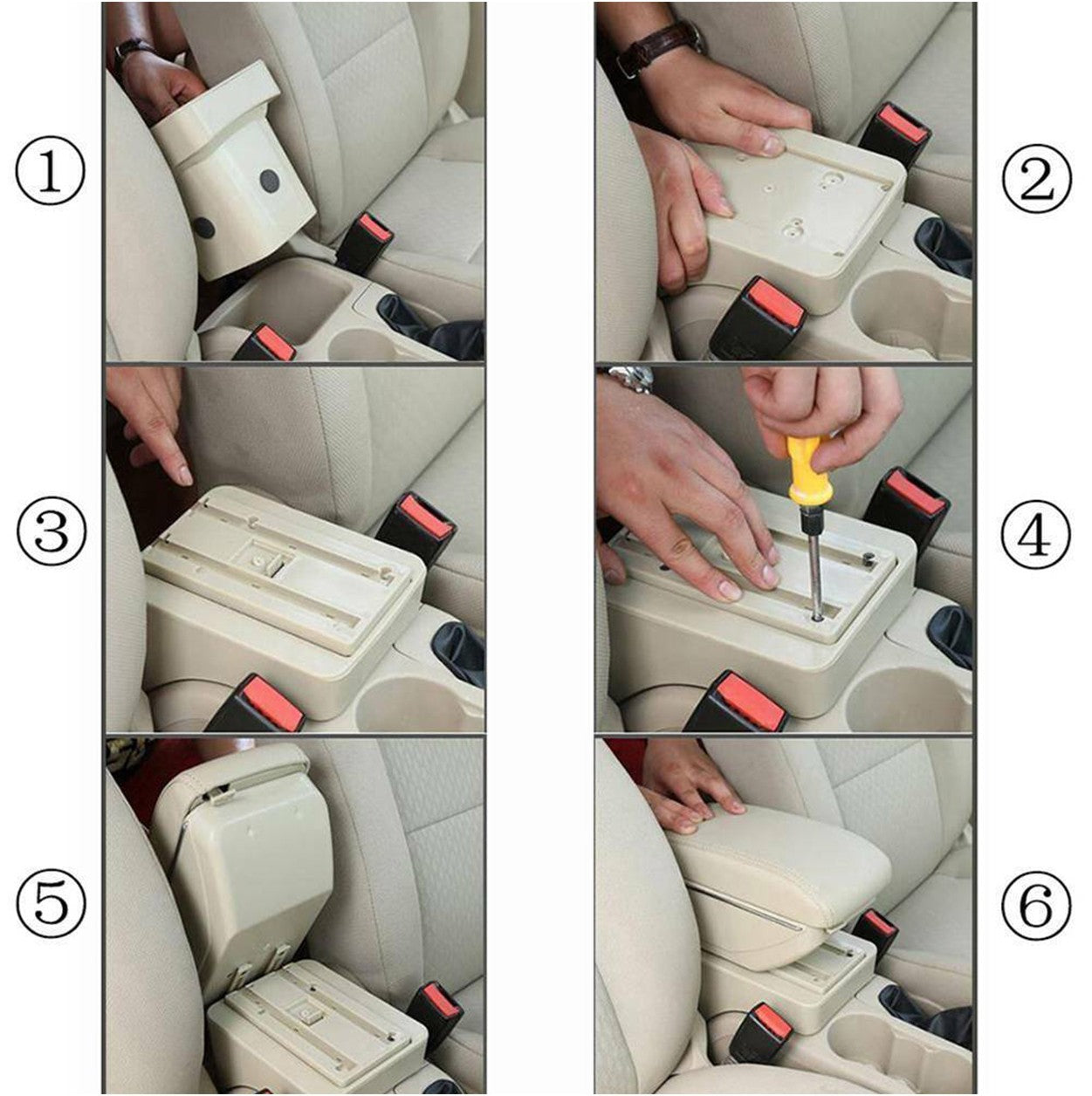 For VW Mk5 Polo 6R 2010-2017 Dual Layer Armrest Car Central Storage Box
