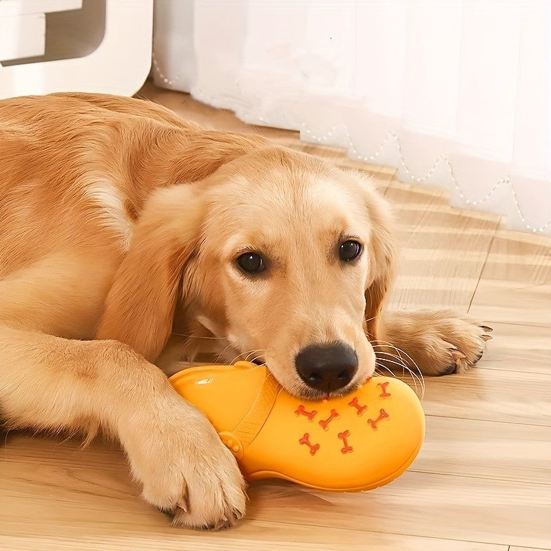 Durable Rubber Slippers-Shaped Chew Toy, Teeth Cleaning Training Pet Play Toy