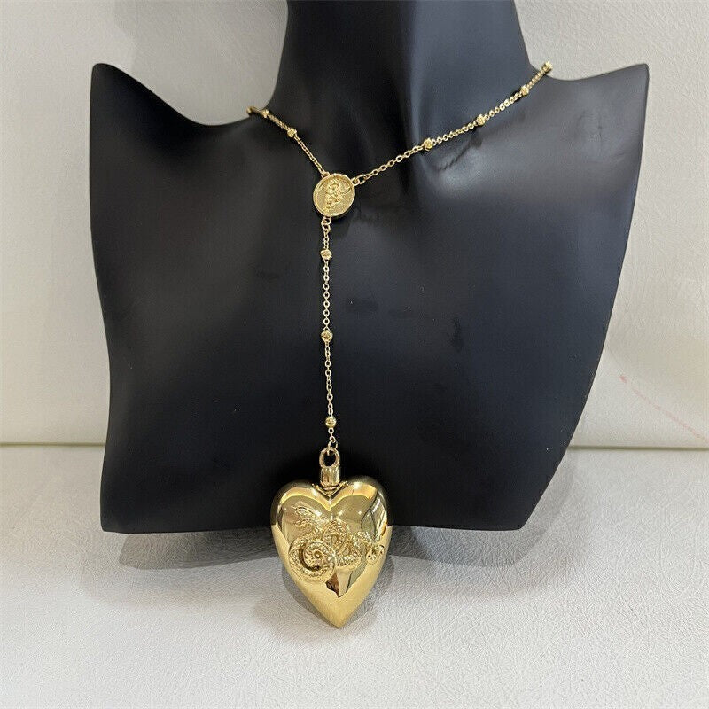 *Lana* Del Rey Necklace Heart with Spoon LDR Merch Snakes Chain Serpent Pendent