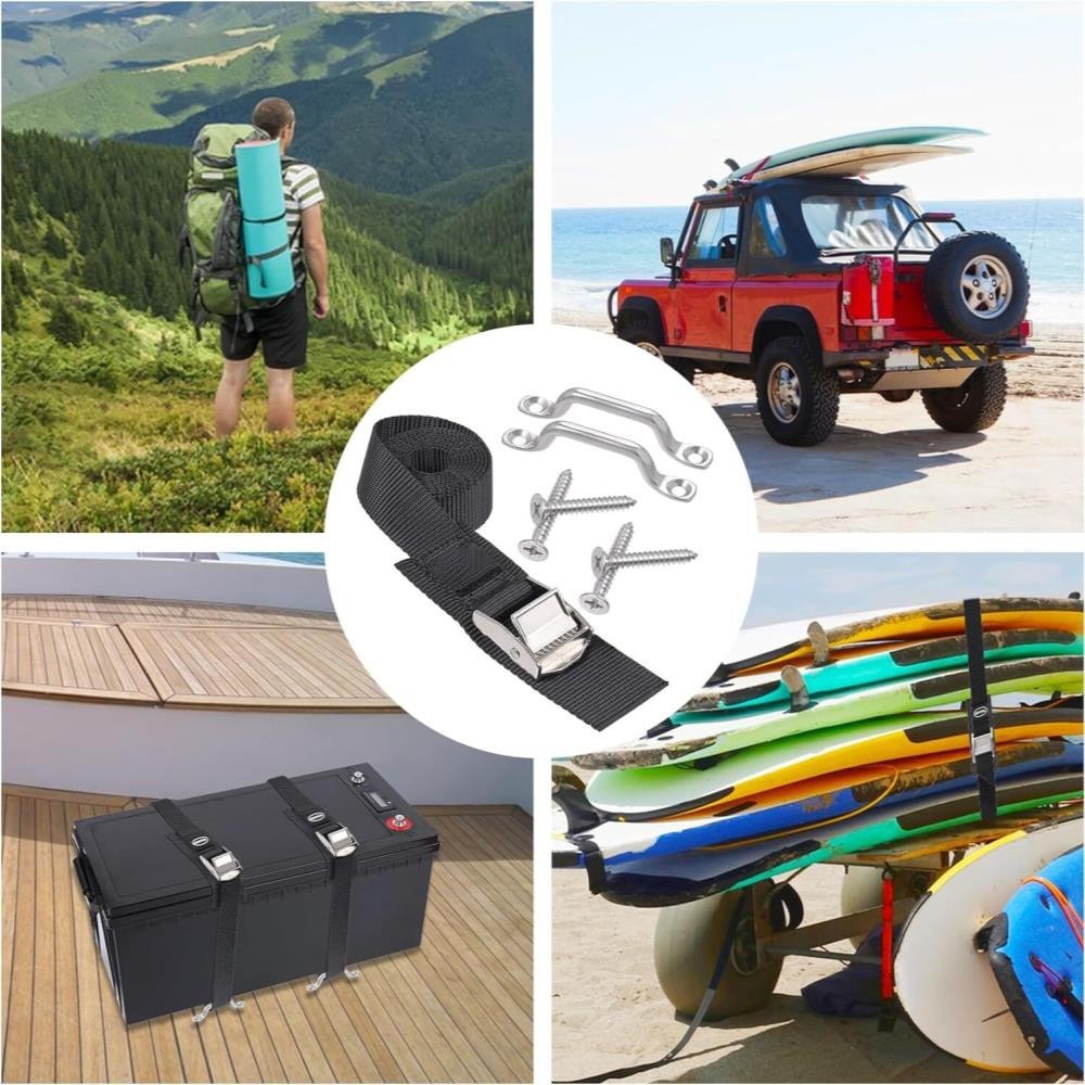 Battery Tie Down Strap Hold Down Kit 1"x 48" Cooler Tie Down Kit with Non-rust