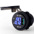 12V-24V USB Charger Blue LED Digital Display Voltage Amp Gauge Ammeter Voltmeter