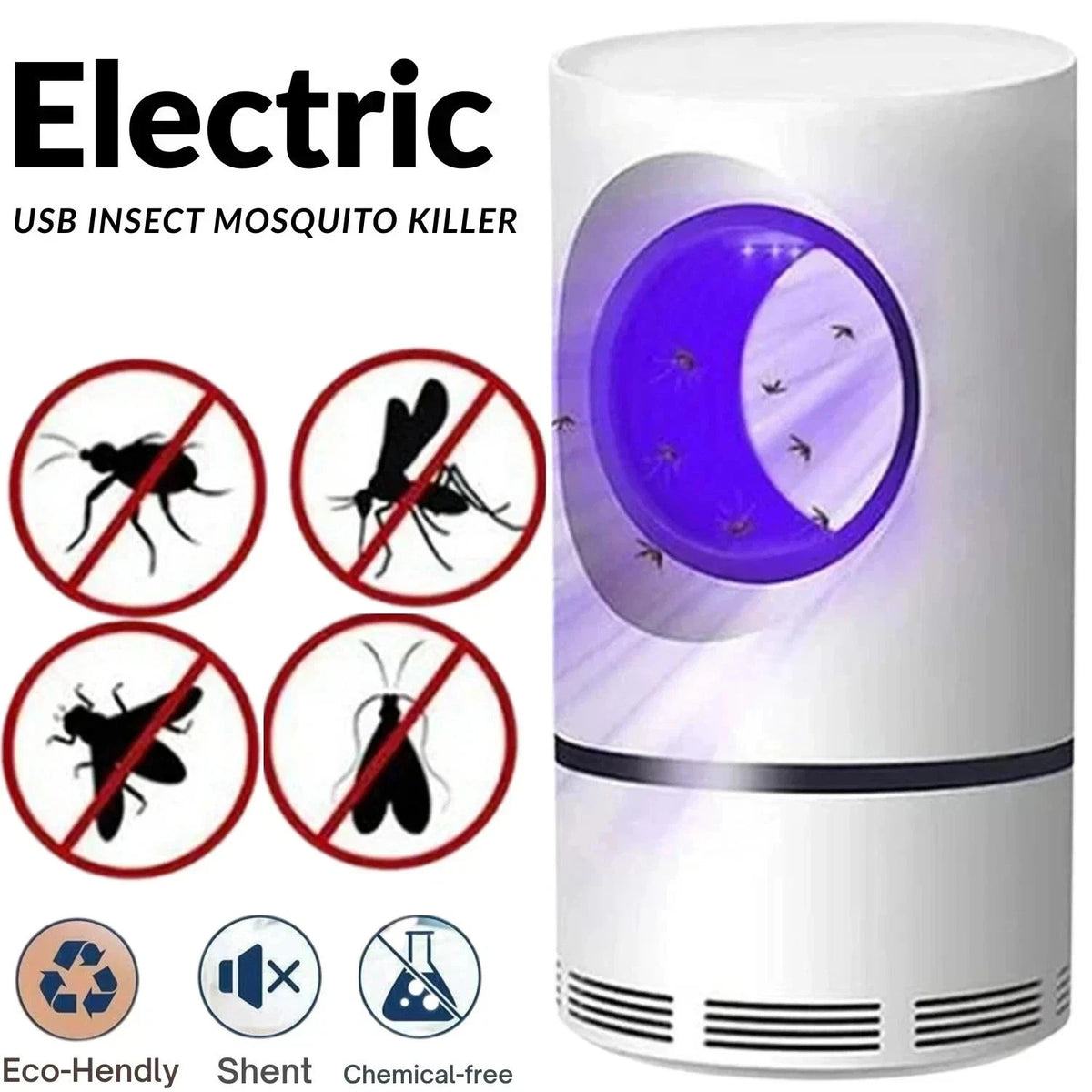 New Electric Fly Bug Mosquito Killer LED Light Trap USB Pest Control Lamp