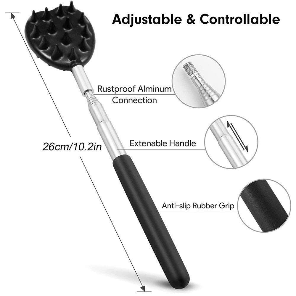 3-in-1 Telescopic Back Scratcher Set - Extendable Massager & Itch Relief Tool