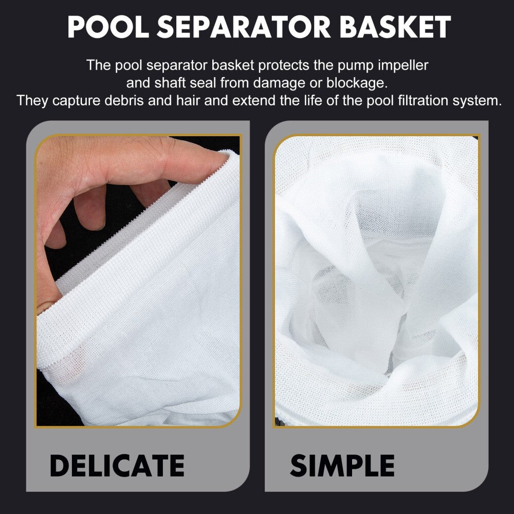 30Pcs Pool Skimmer Socks Elastic Swimming Pool Garbage Filter Bag White