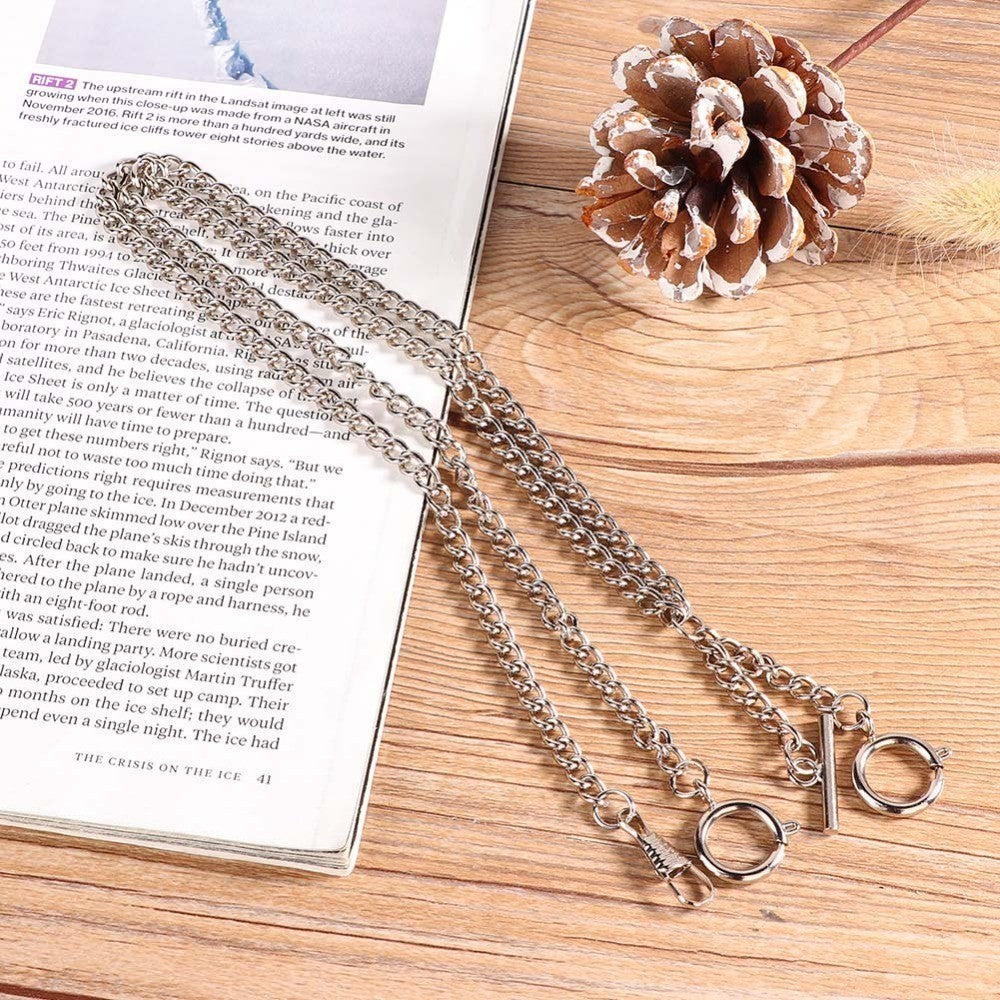 Silver Pocket Watch Chain Classic Antique Present  Men's Accessories