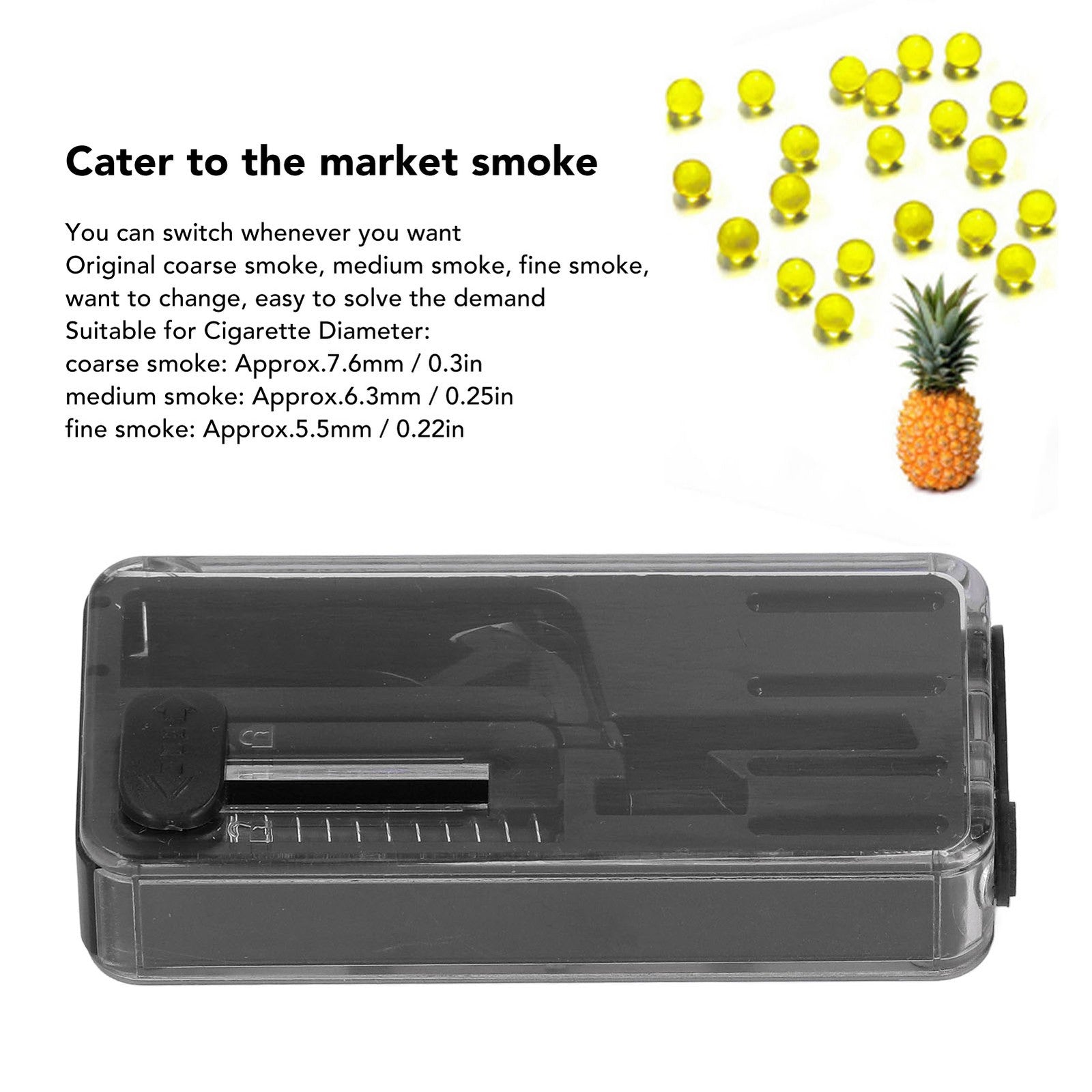 (Black)Crushball Dispenser 2 Pcs Cigarettes Apsules Dispenser Cigarette