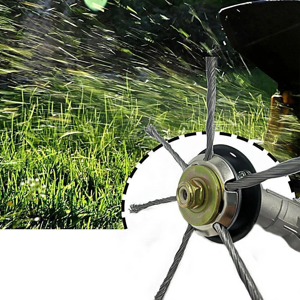 6" Grass Strimmer Head Trimmer Brush Steel Wire Wheel Garden Weed trimmer Tools