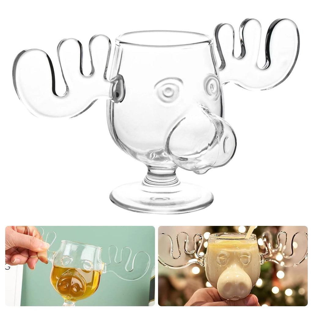 2PCS Iconic Lampoon's Christmas Vacation Glass Moose Cup Griswold Moose Mug UK