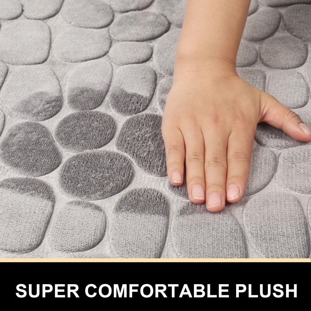 Non-slip Floor Toilet Mat Bathroom Mat Curve Foot Mat Carpet Curved Bath Mat