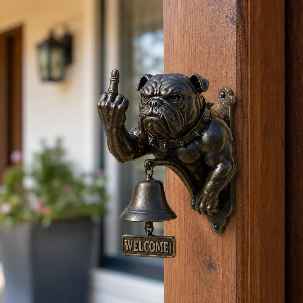 Funny Bulldog Doorbell Bulldog Design Rustic Cast Iron Doorbell Door Ring Decor