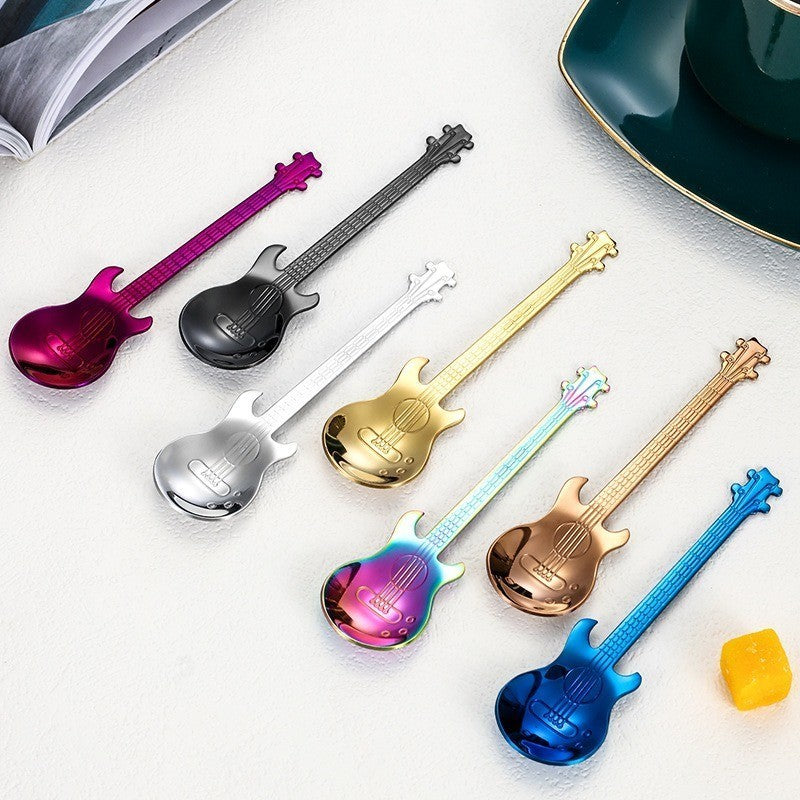 Guitar Coffee Teaspoons, 7pcs Stainless Steel, Cute Tea Spoons UK