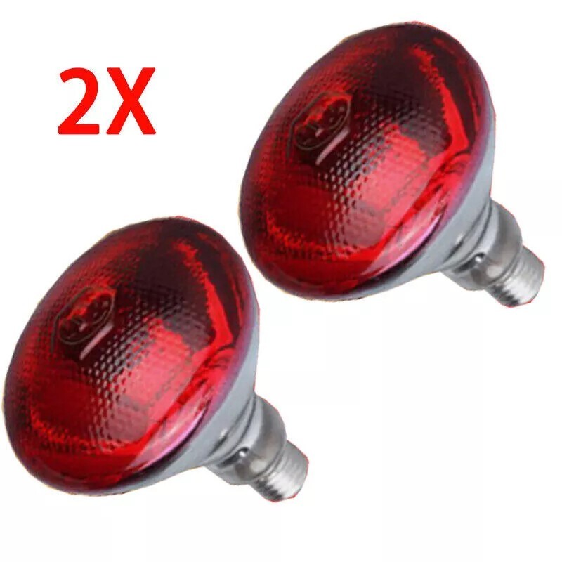 UK 250W Infra Red Ruby Heat Bulb Livestock Chick Brooder Heating Lamp 2 Pack