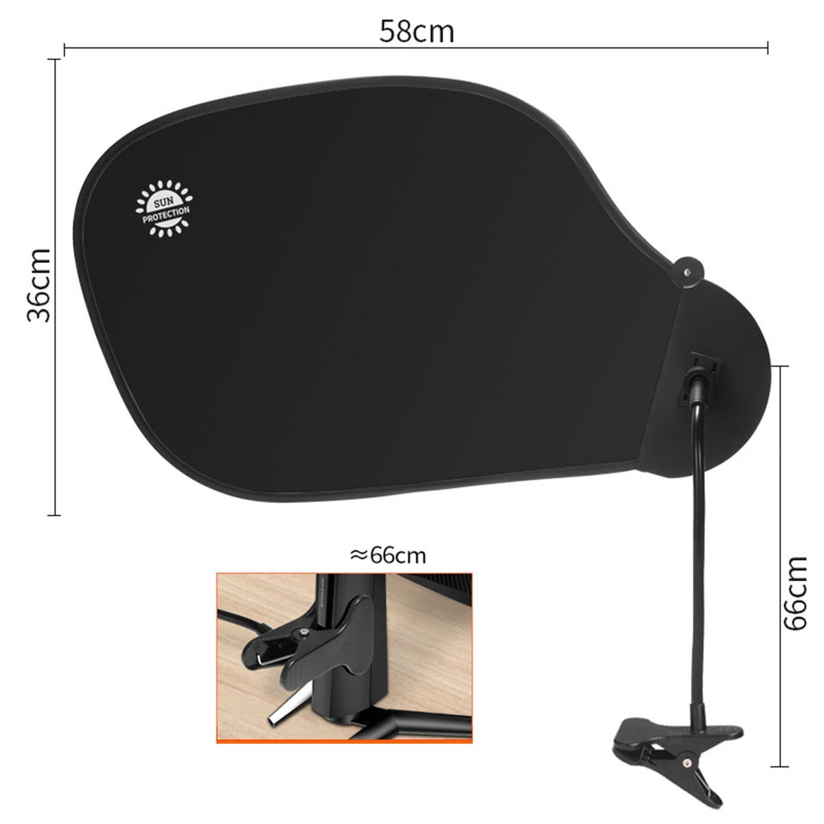 Clip on Foldable Desk Cubicle Sun Shade with Clamp Multipurpose for Working.*