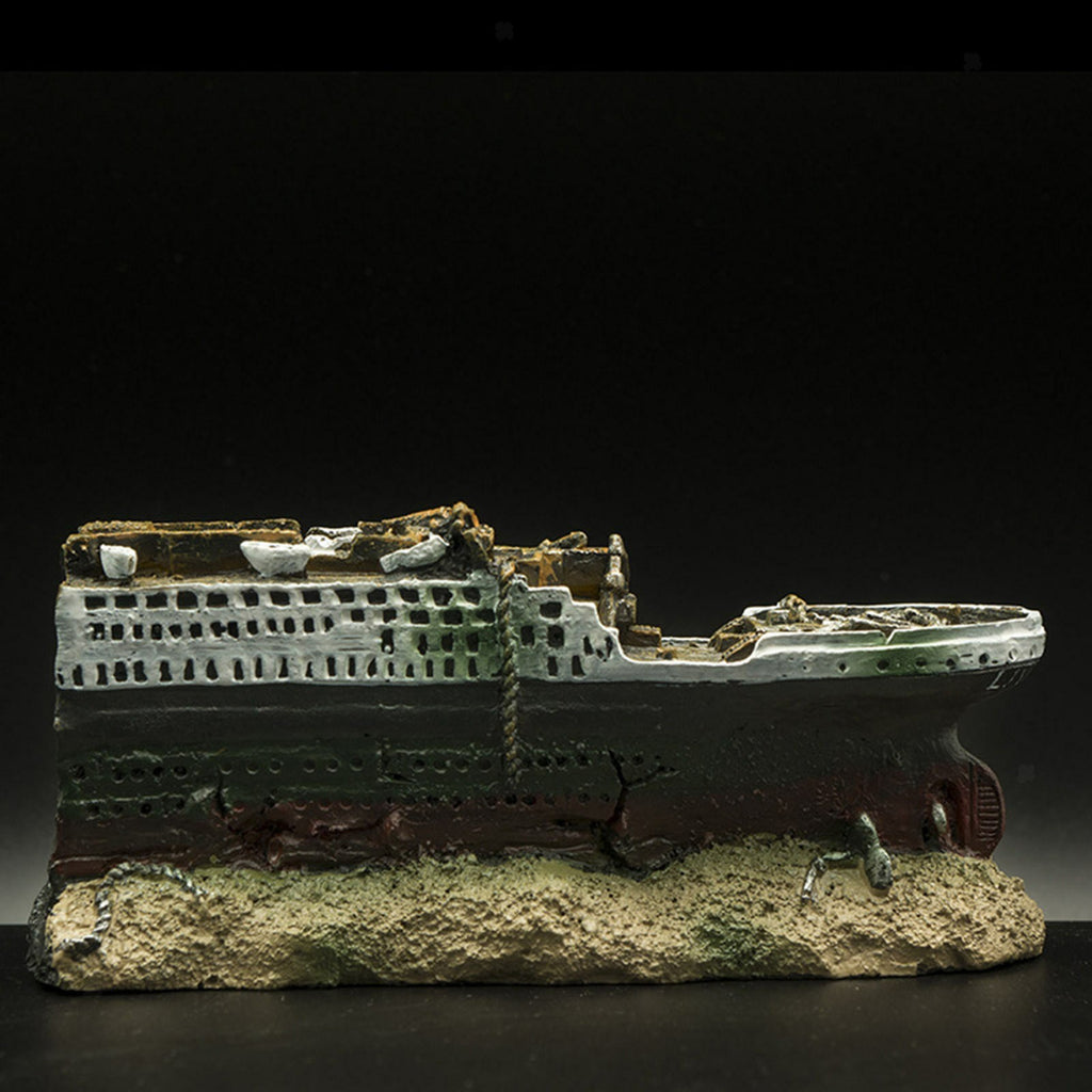 Aquarium Titanic Shipwreck Decorations Resin Material Ship Decorations，Fish Tank